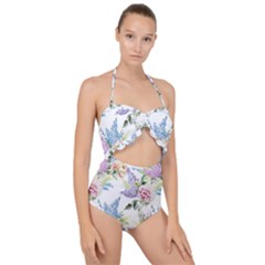 Flowers Scallop Top Cut Out Swimsuit by goljakoff