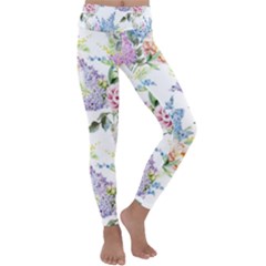 Flowers Kids  Lightweight Velour Classic Yoga Leggings by goljakoff