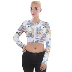 Flowers Long Sleeve Cropped Velvet Jacket by goljakoff