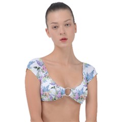 Flowers Cap Sleeve Ring Bikini Top by goljakoff