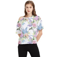 Flowers One Shoulder Cut Out Tee by goljakoff