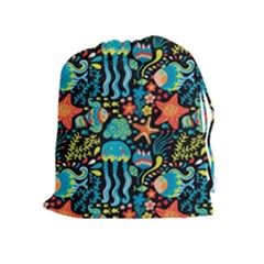 Sea Animals Drawstring Pouch (xl) by goljakoff