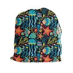 Sea Animals Drawstring Pouch (2xl) by goljakoff