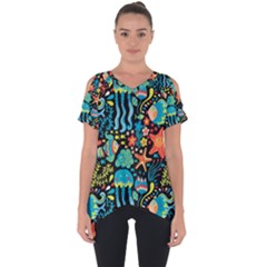 Sea Animals Cut Out Side Drop Tee by goljakoff