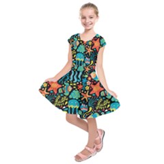 Sea Animals Kids  Short Sleeve Dress by goljakoff