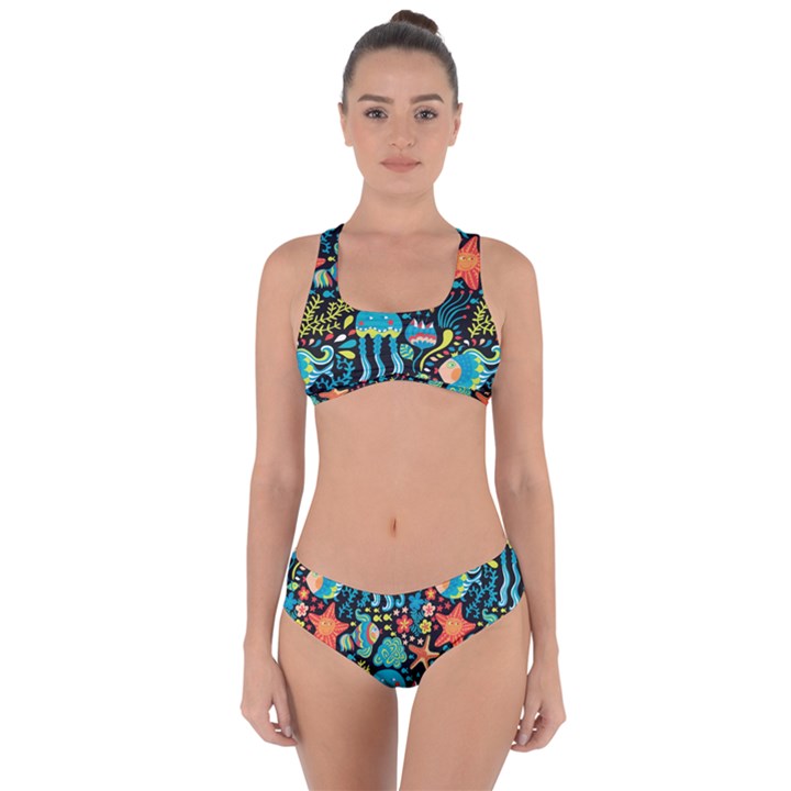 Sea animals Criss Cross Bikini Set