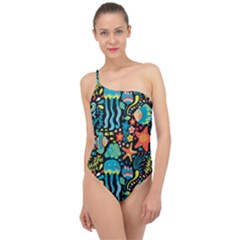 Sea Animals Classic One Shoulder Swimsuit by goljakoff