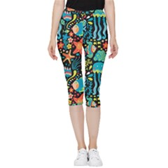 Sea Animals Inside Out Lightweight Velour Capri Leggings  by goljakoff