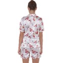 Rose flamingos Satin Short Sleeve Pyjamas Set View2