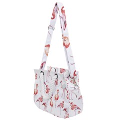 Rose flamingos Rope Handles Shoulder Strap Bag