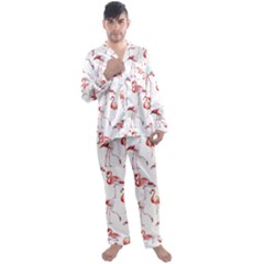 Rose Flamingos Men s Long Sleeve Satin Pyjamas Set by goljakoff