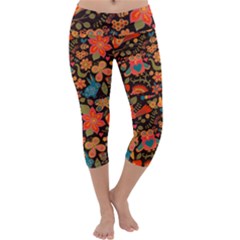 Khokhloma Capri Yoga Leggings by goljakoff