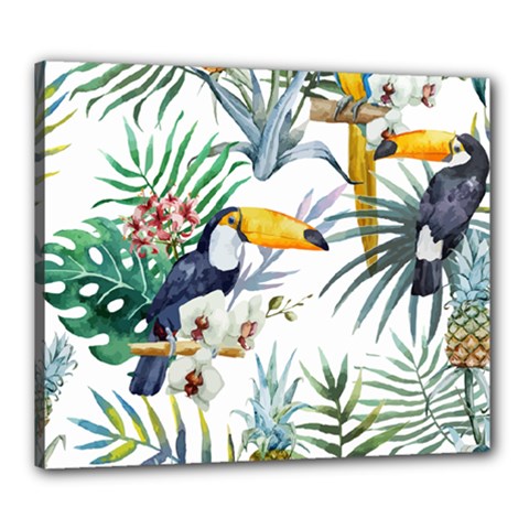 Tropical Flowers Canvas 24  X 20  (stretched) by goljakoff