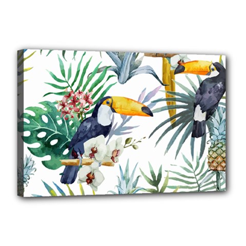 Tropical Flowers Canvas 18  X 12  (stretched) by goljakoff