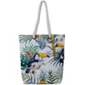 Tropical flowers Full Print Rope Handle Tote (Small) View1