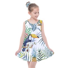 Tropical Flowers Kids  Summer Dress by goljakoff