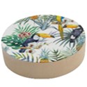 Tropical flowers Wooden Bottle Opener (Round) View1