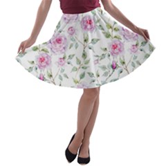 Rose Flowers A-line Skater Skirt by goljakoff