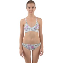 Rose Flowers Wrap Around Bikini Set by goljakoff