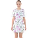 Rose flowers Sixties Short Sleeve Mini Dress View1