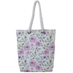 Rose Flowers Full Print Rope Handle Tote (small) by goljakoff