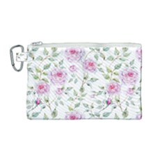 Rose Flowers Canvas Cosmetic Bag (medium) by goljakoff