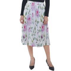 Rose Flowers Classic Velour Midi Skirt  by goljakoff