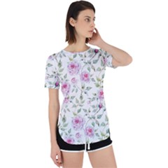 Rose Flowers Perpetual Short Sleeve T-shirt by goljakoff