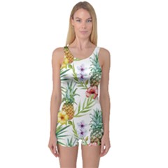 Tropical Pineapples One Piece Boyleg Swimsuit by goljakoff