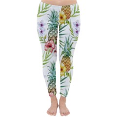 Tropical Pineapples Classic Winter Leggings by goljakoff