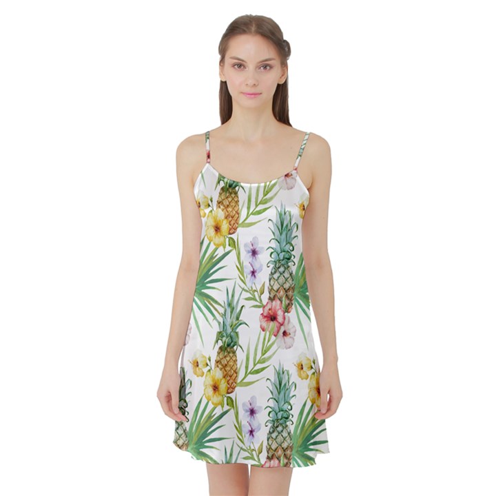 Tropical pineapples Satin Night Slip