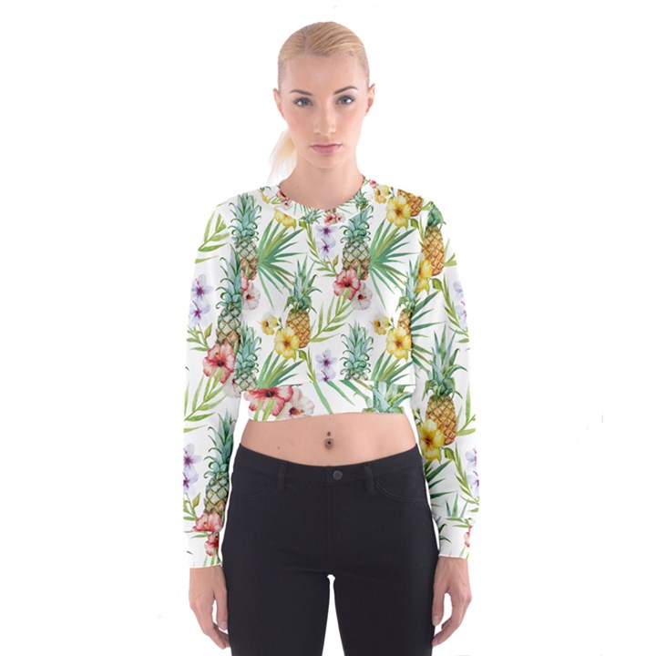 Tropical pineapples Cropped Sweatshirt