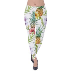 Tropical Pineapples Velvet Leggings by goljakoff