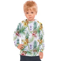 Tropical Pineapples Kids  Hooded Pullover by goljakoff