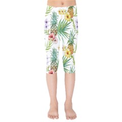 Tropical Pineapples Kids  Capri Leggings  by goljakoff