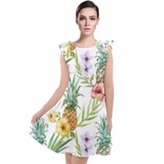 Tropical Pineapples Tie Up Tunic Dress by goljakoff