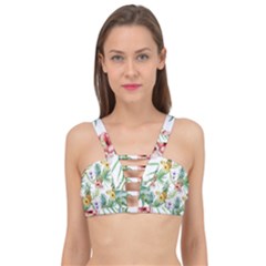 Tropical Pineapples Cage Up Bikini Top by goljakoff