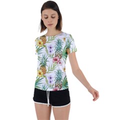 Tropical Pineapples Back Circle Cutout Sports Tee by goljakoff