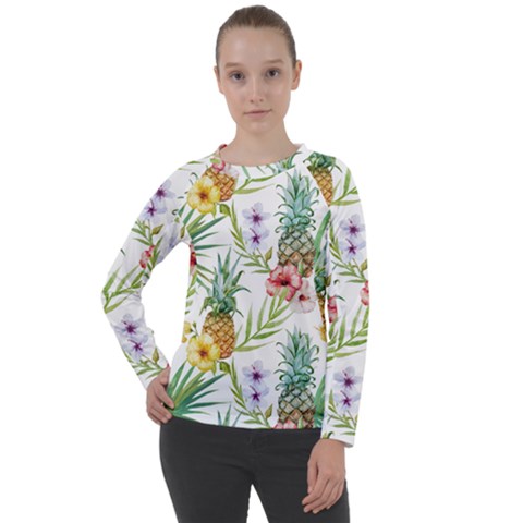 Tropical Pineapples Women s Long Sleeve Raglan Tee by goljakoff