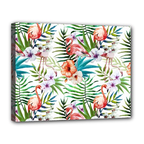 Tropical Flamingo Canvas 14  X 11  (stretched) by goljakoff