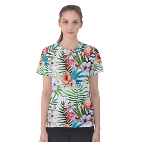 Tropical Flamingo Women s Cotton Tee by goljakoff