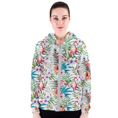 Tropical Flamingo Women s Zipper Hoodie by goljakoff