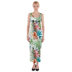 Tropical Flamingo Fitted Maxi Dress by goljakoff