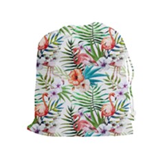 Tropical Flamingo Drawstring Pouch (xl) by goljakoff