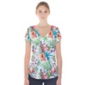 Tropical flamingo Short Sleeve Front Detail Top View1