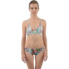 Tropical Flamingo Wrap Around Bikini Set by goljakoff