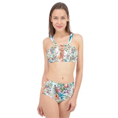 Tropical Flamingo Cage Up Bikini Set by goljakoff