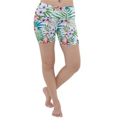 Tropical Flamingo Lightweight Velour Yoga Shorts by goljakoff