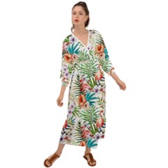 Tropical Flamingo Grecian Style  Maxi Dress by goljakoff