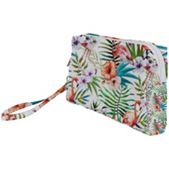 Tropical Flamingo Wristlet Pouch Bag (small) by goljakoff